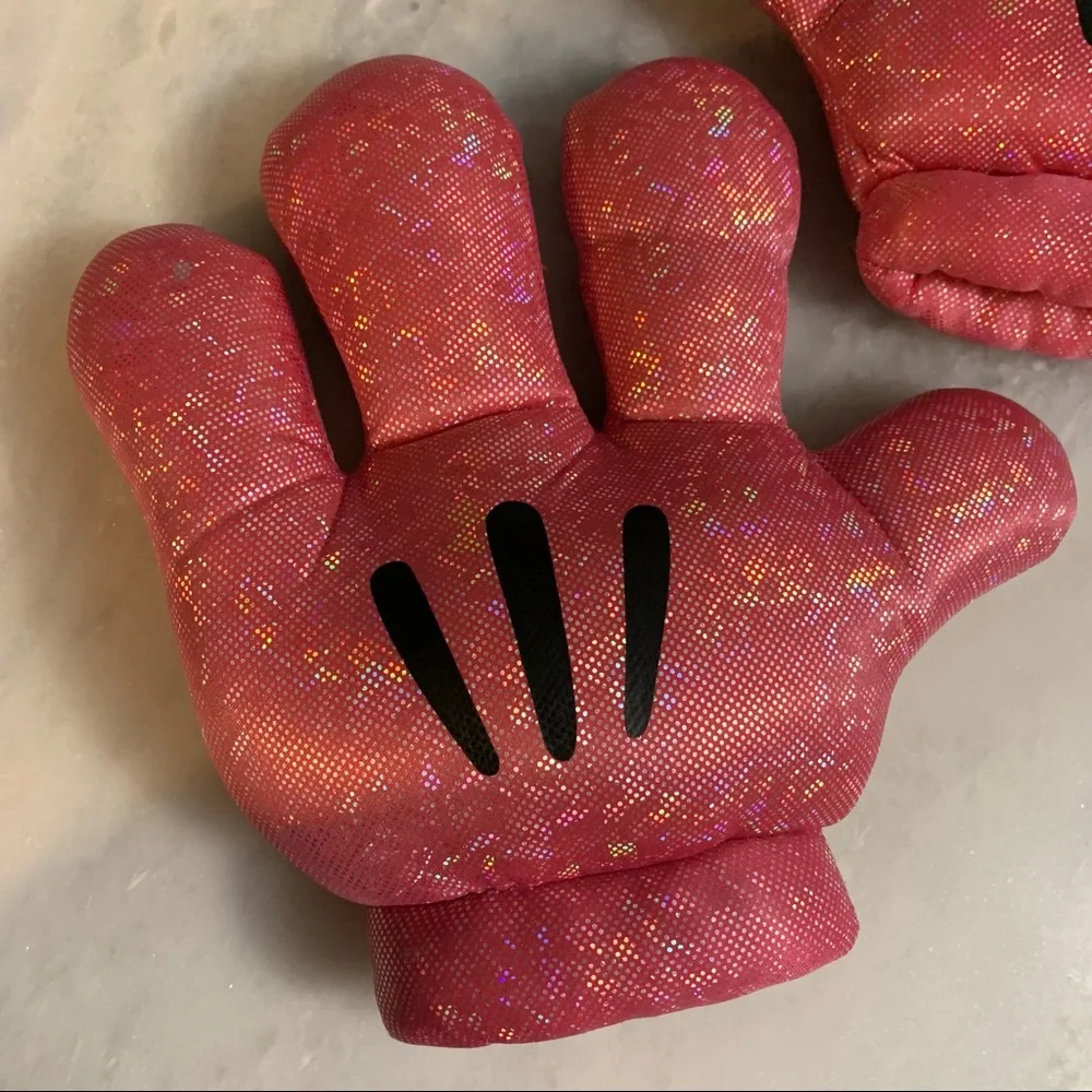 Disney Parks Store Mickey Minnie Mouse Plush Big PINK hands gloves 10